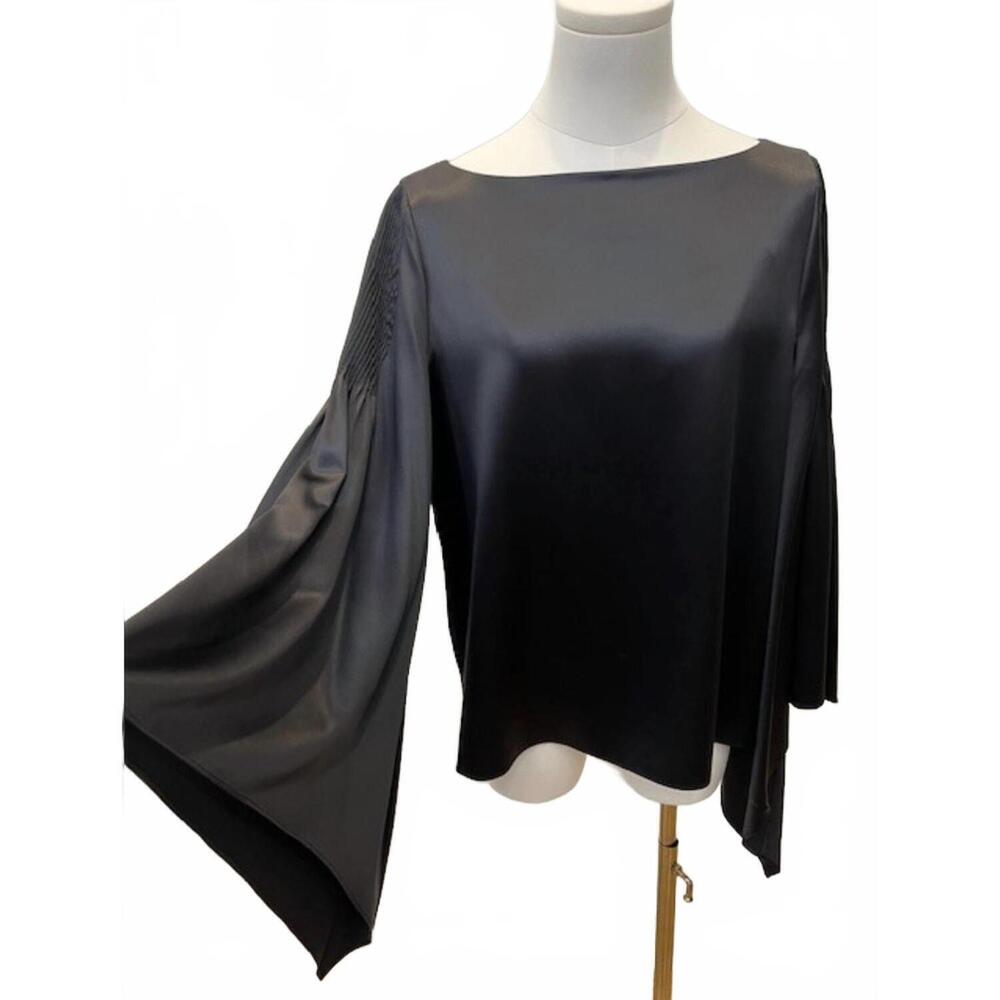 NEW DIOMI women's long sleeve boat neck blouse in black